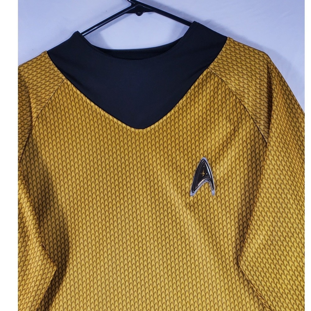 Star Trek Captain Kirk Gold Costume Shirt Rubies Mens‎ Large 2009 Movie Cosplay
